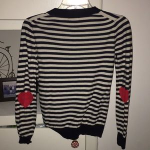 Madewell striped cardigan with hearts
